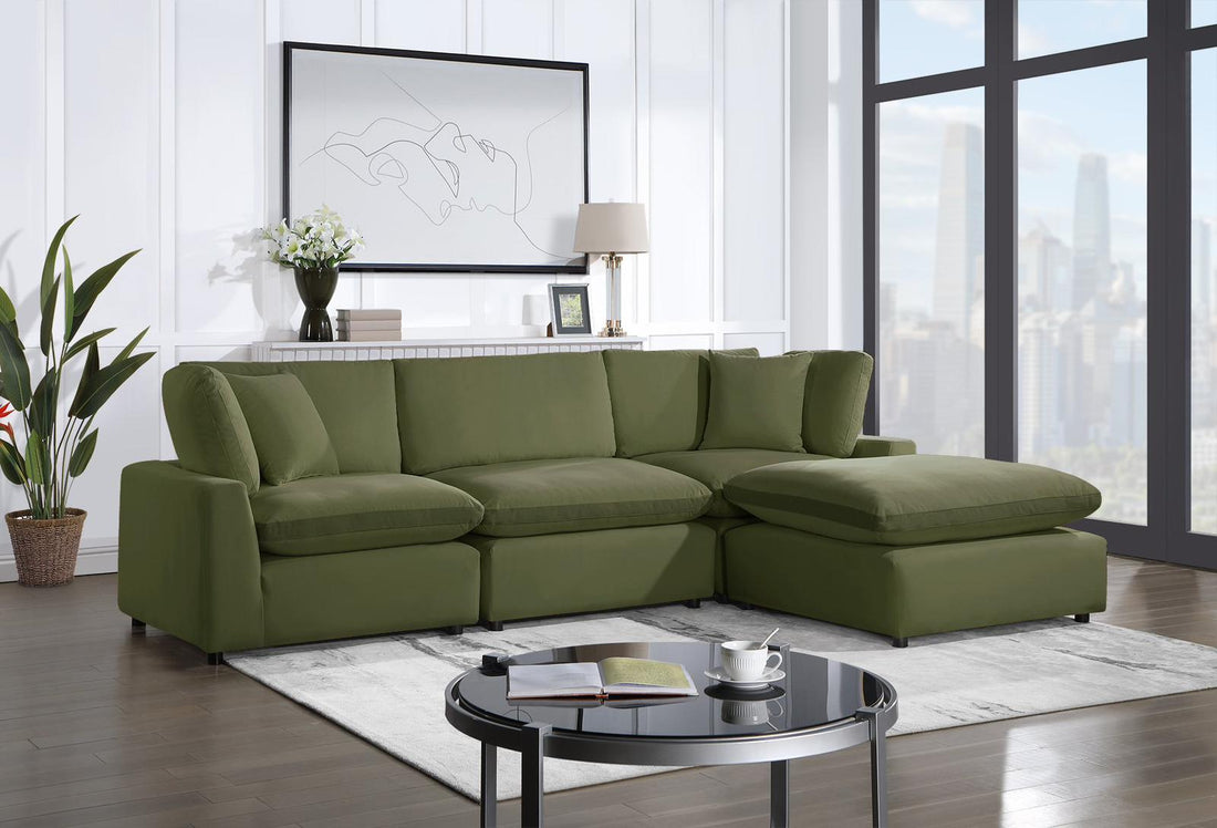 SKY Olive Velvet Modular Sectional - SKY Olive - Bien Home Furniture & Electronics