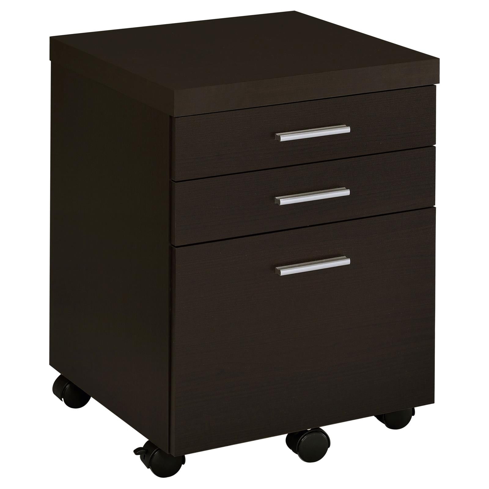 Skylar 3-Drawer Mobile File Cabinet Cappuccino - 800894 - Bien Home Furniture &amp; Electronics