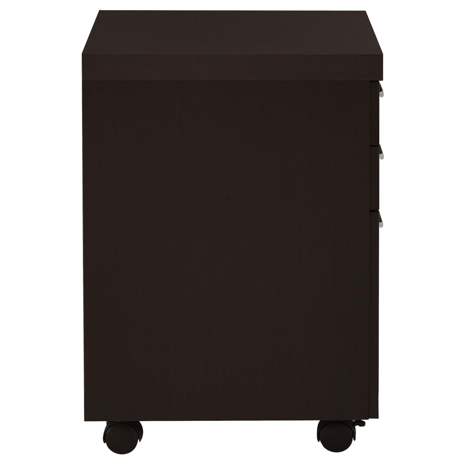 Skylar 3-Drawer Mobile File Cabinet Cappuccino - 800894 - Bien Home Furniture & Electronics