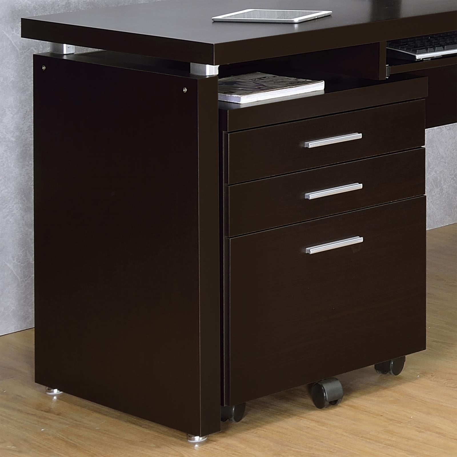 Skylar 3-Drawer Mobile File Cabinet Cappuccino - 800894 - Bien Home Furniture & Electronics