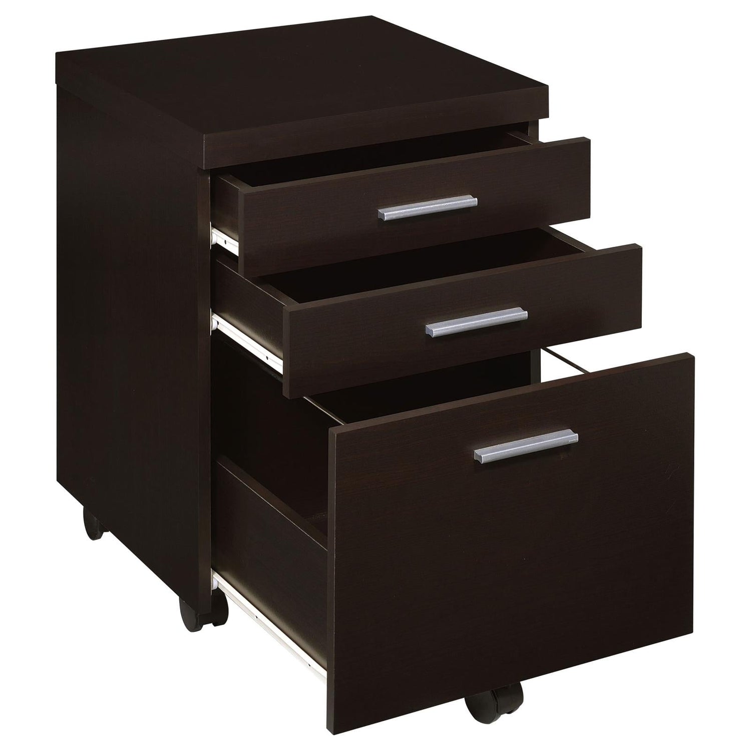 Skylar 3-Drawer Mobile File Cabinet Cappuccino - 800894 - Bien Home Furniture & Electronics