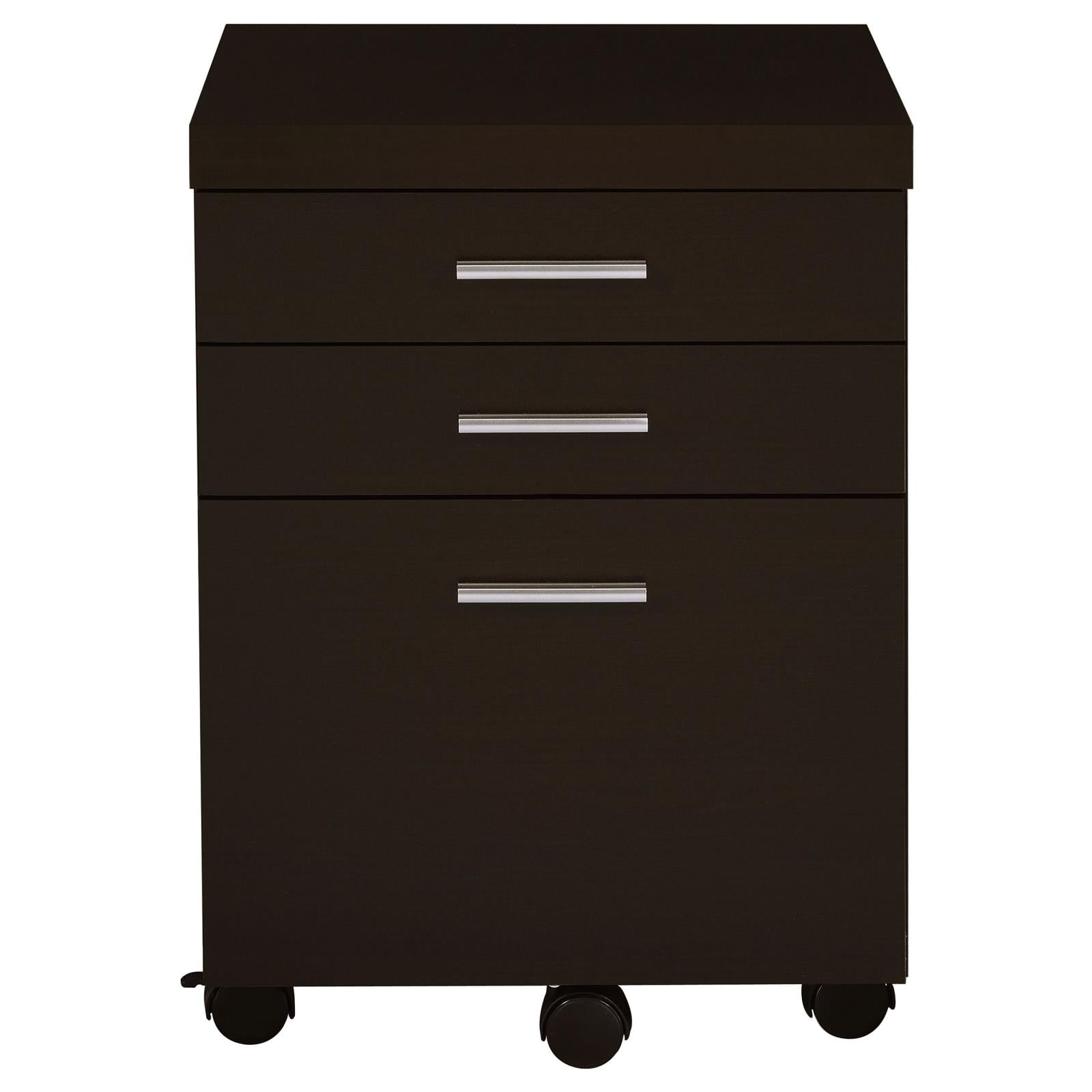 Skylar 3-Drawer Mobile File Cabinet Cappuccino - 800894 - Bien Home Furniture & Electronics