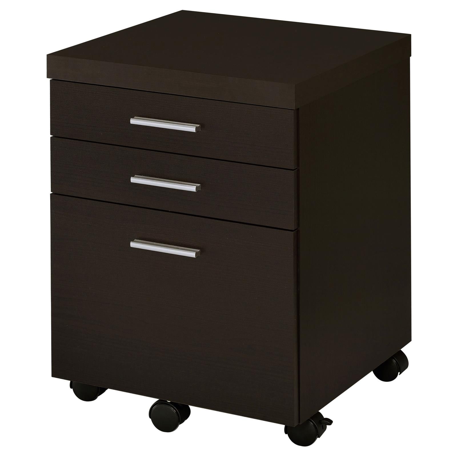 Skylar 3-Drawer Mobile File Cabinet Cappuccino - 800894 - Bien Home Furniture & Electronics