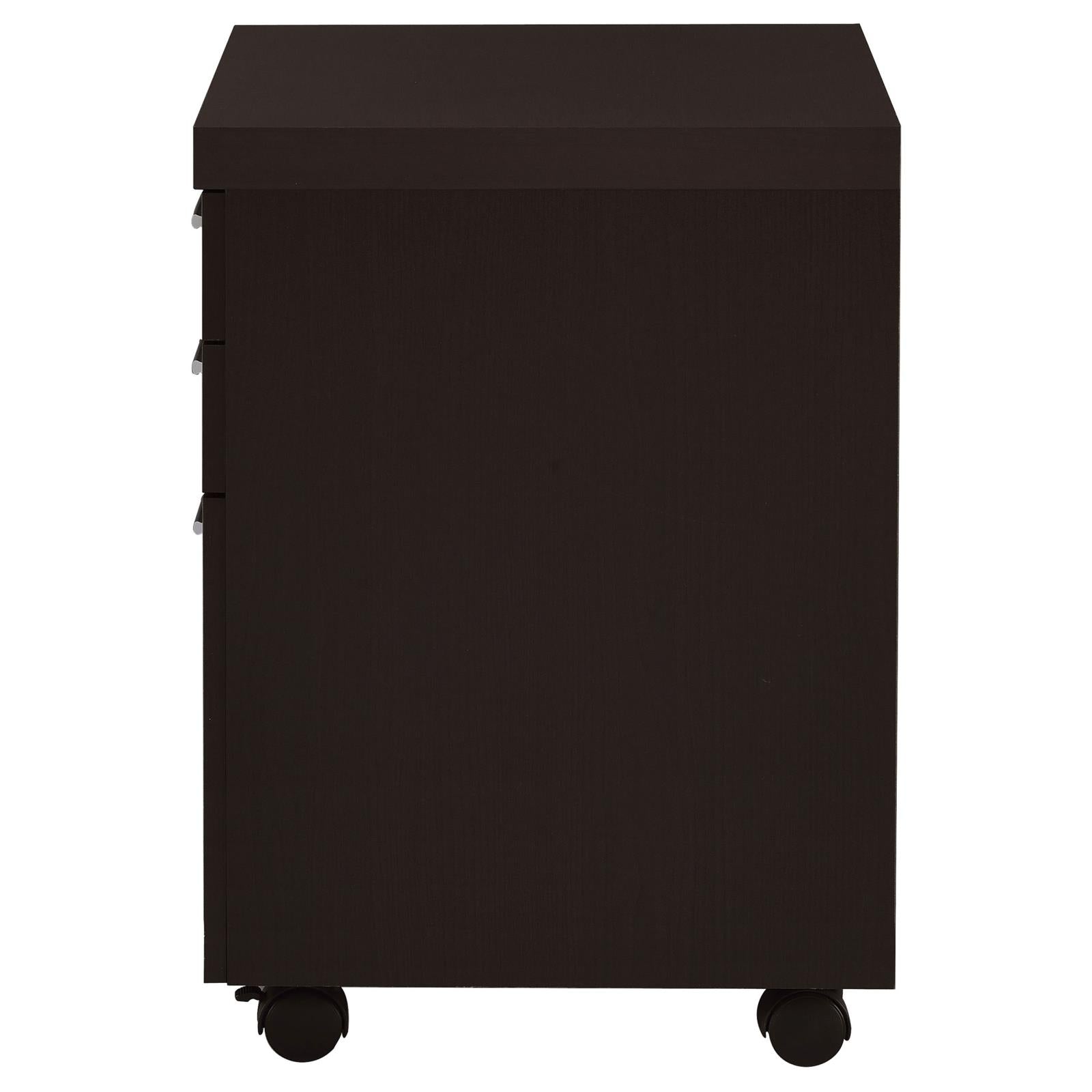 Skylar 3-Drawer Mobile File Cabinet Cappuccino - 800894 - Bien Home Furniture & Electronics