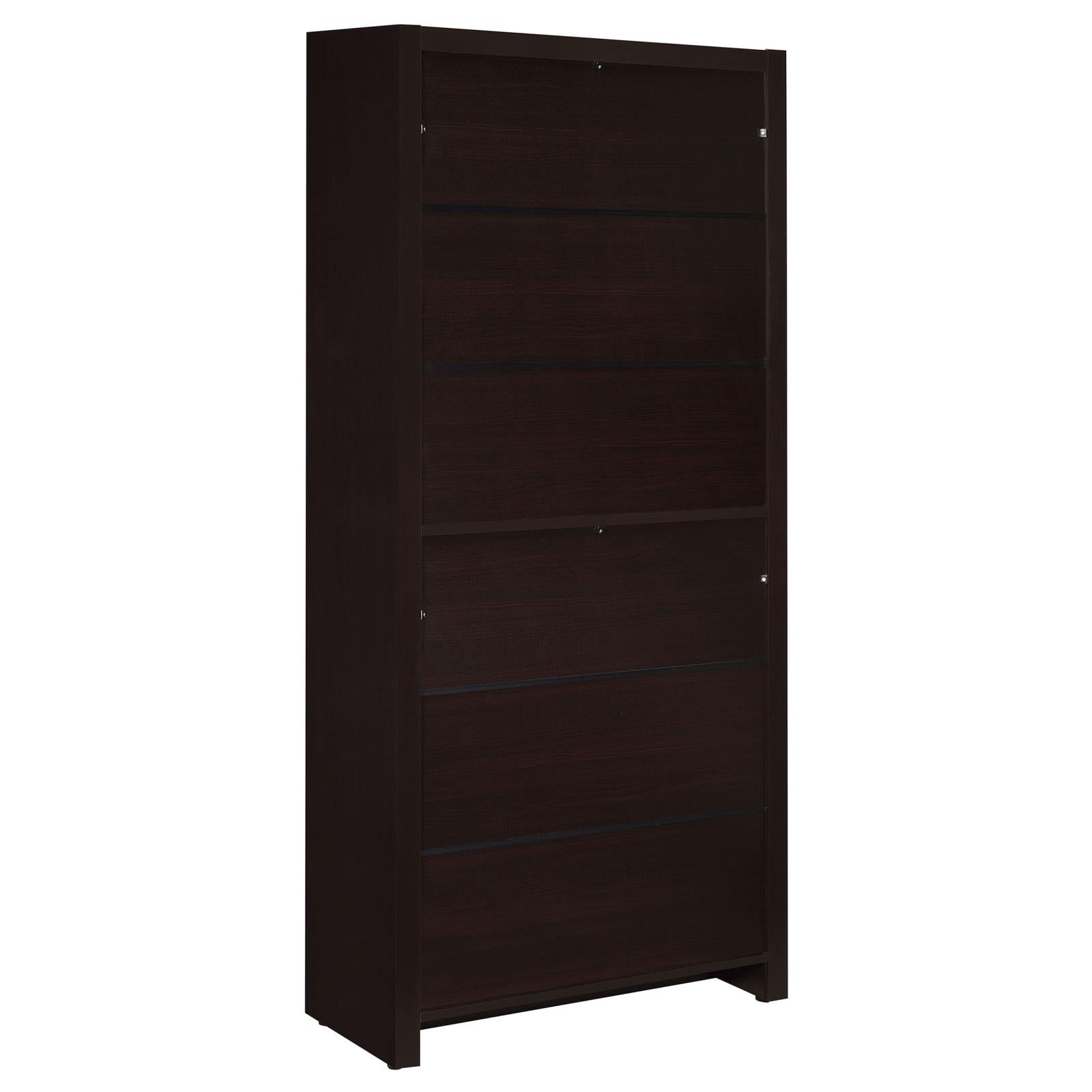 Skylar Cappuccino 5-Shelf Bookcase with Storage Drawer - 800905 - Bien Home Furniture & Electronics