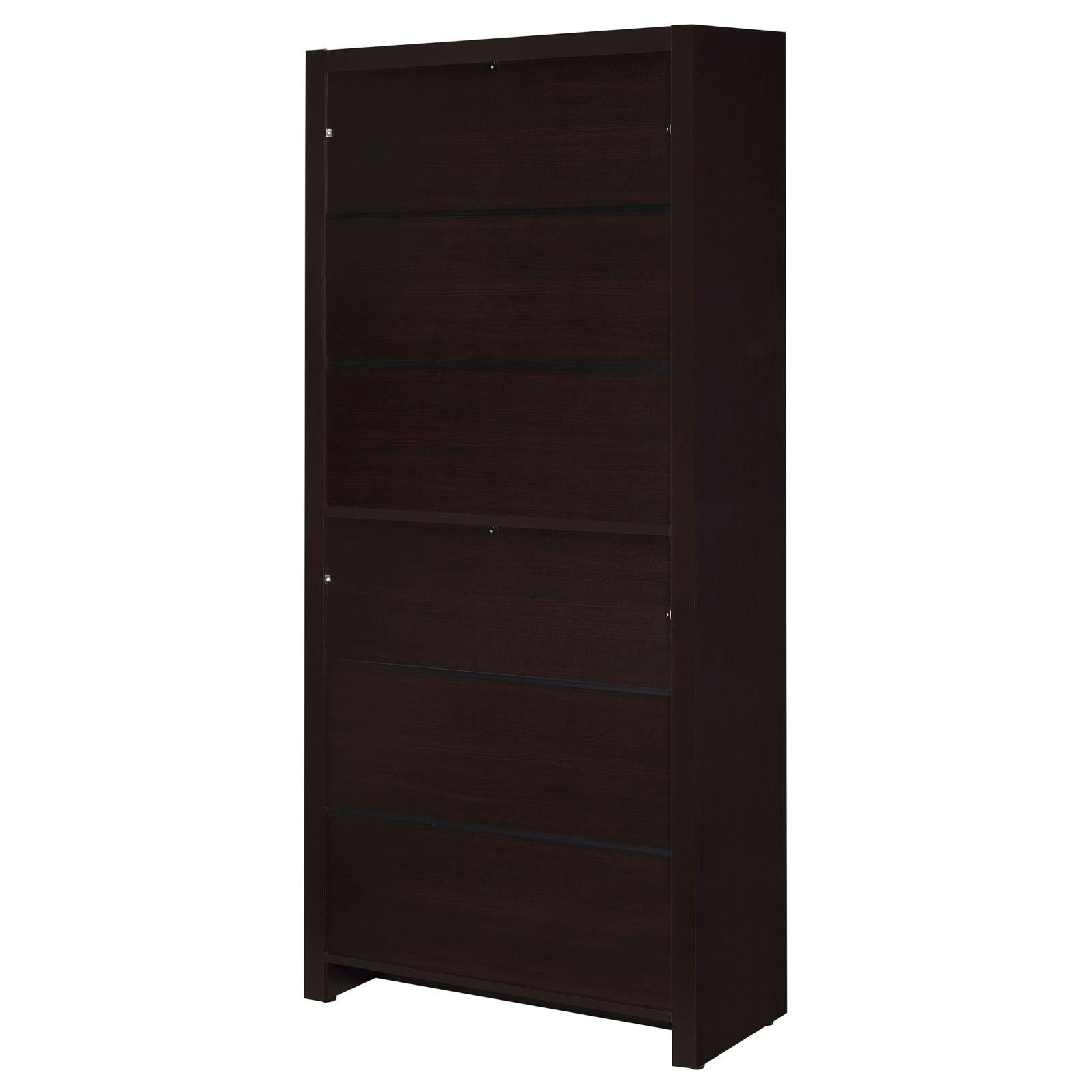 Skylar Cappuccino 5-Shelf Bookcase with Storage Drawer - 800905 - Bien Home Furniture & Electronics