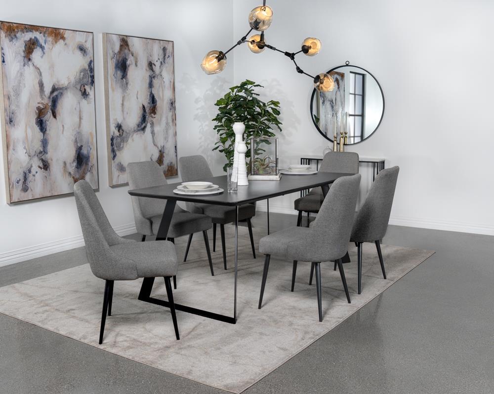 Smith Black/Gunmetal Rectangle Ceramic Top Dining Table - 115231 - Bien Home Furniture & Electronics