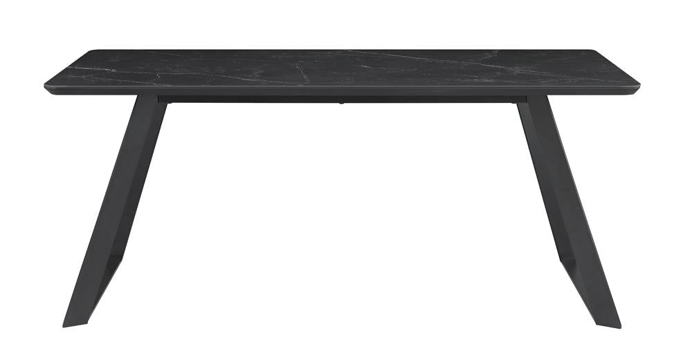 Smith Black/Gunmetal Rectangle Ceramic Top Dining Table - 115231 - Bien Home Furniture & Electronics