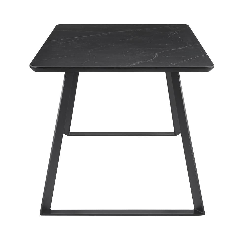 Smith Black/Gunmetal Rectangle Ceramic Top Dining Table - 115231 - Bien Home Furniture & Electronics