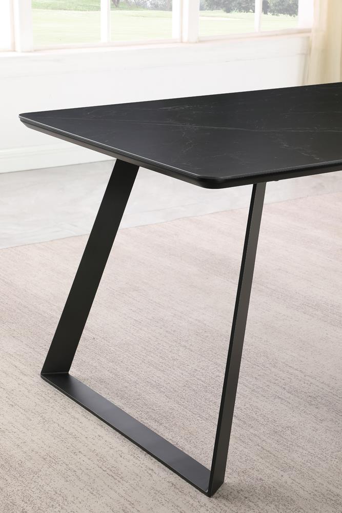 Smith Black/Gunmetal Rectangle Ceramic Top Dining Table - 115231 - Bien Home Furniture & Electronics