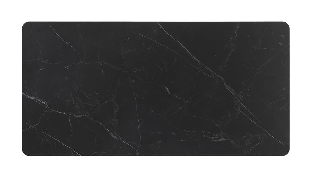 Smith Black/Gunmetal Rectangle Ceramic Top Dining Table - 115231 - Bien Home Furniture & Electronics