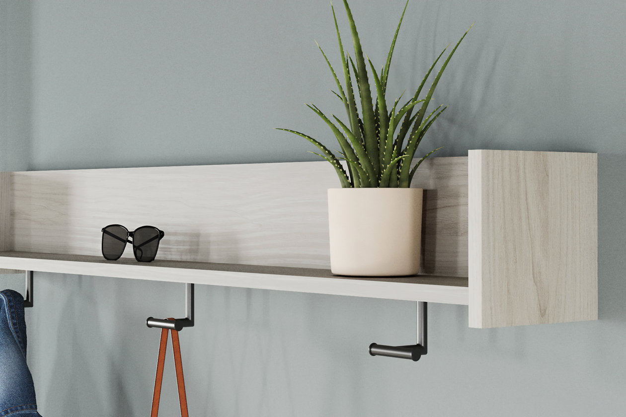 Socalle Light Natural Wall Mounted Coat Rack with Shelf - EA1864-151 - Bien Home Furniture & Electronics