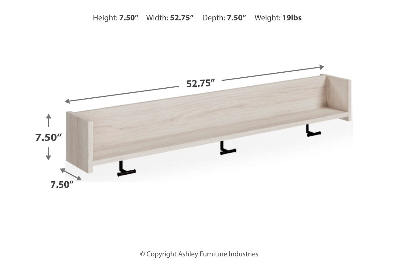 Socalle Light Natural Wall Mounted Coat Rack with Shelf - EA1864-151 - Bien Home Furniture & Electronics