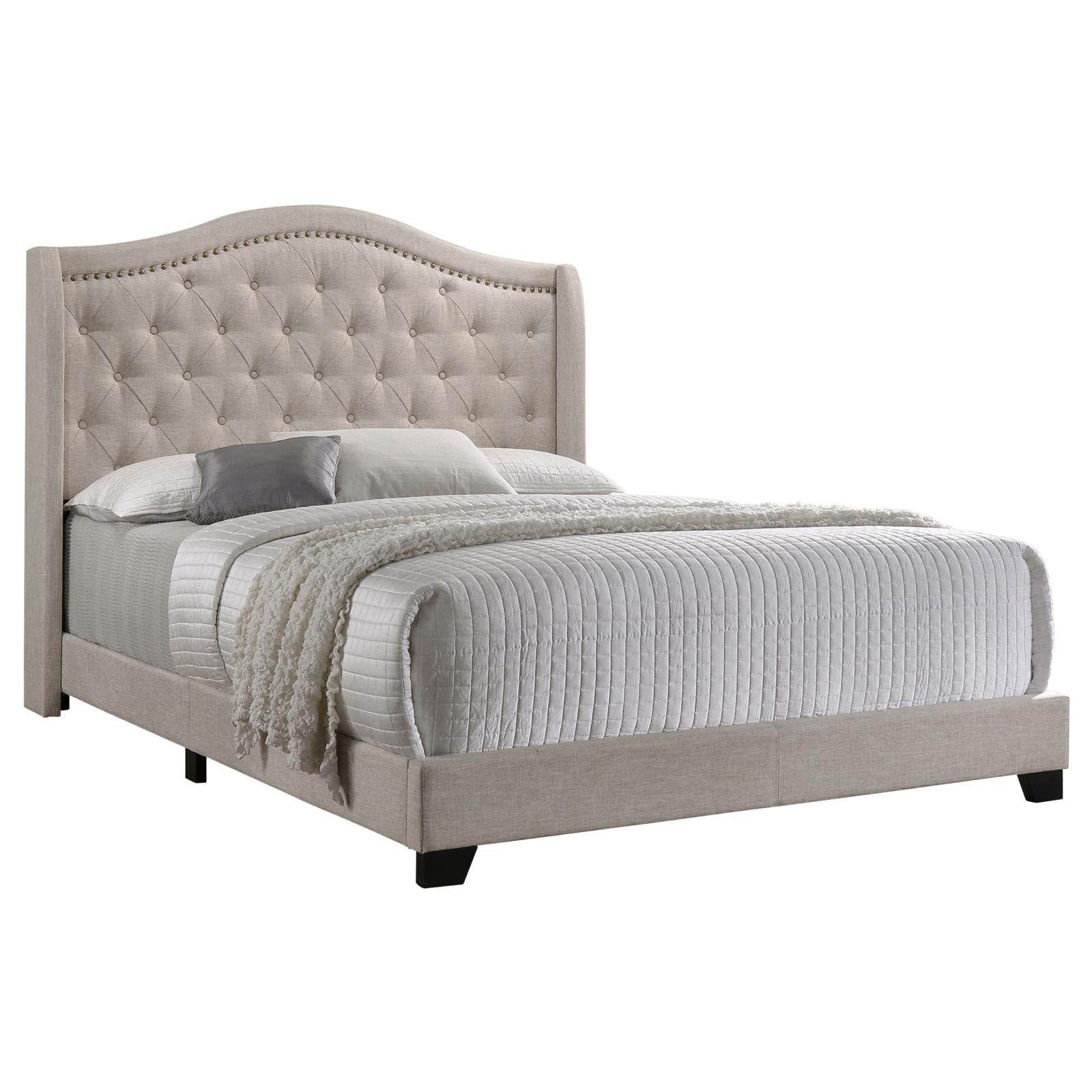 Sonoma Camel Back Eastern King Bed Beige - 310073KE - Bien Home Furniture & Electronics