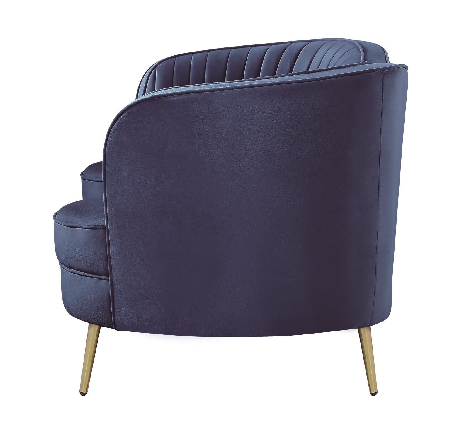 Sophia Upholstered Camel Back Loveseat Blue - 506862 - Bien Home Furniture & Electronics