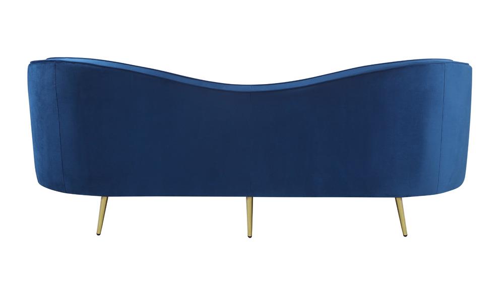 Sophia Upholstered Camel Back Sofa Blue - 506861 - Bien Home Furniture & Electronics