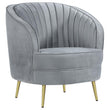 Sophia Upholstered Chair Gray/Gold - 506866 - Bien Home Furniture & Electronics