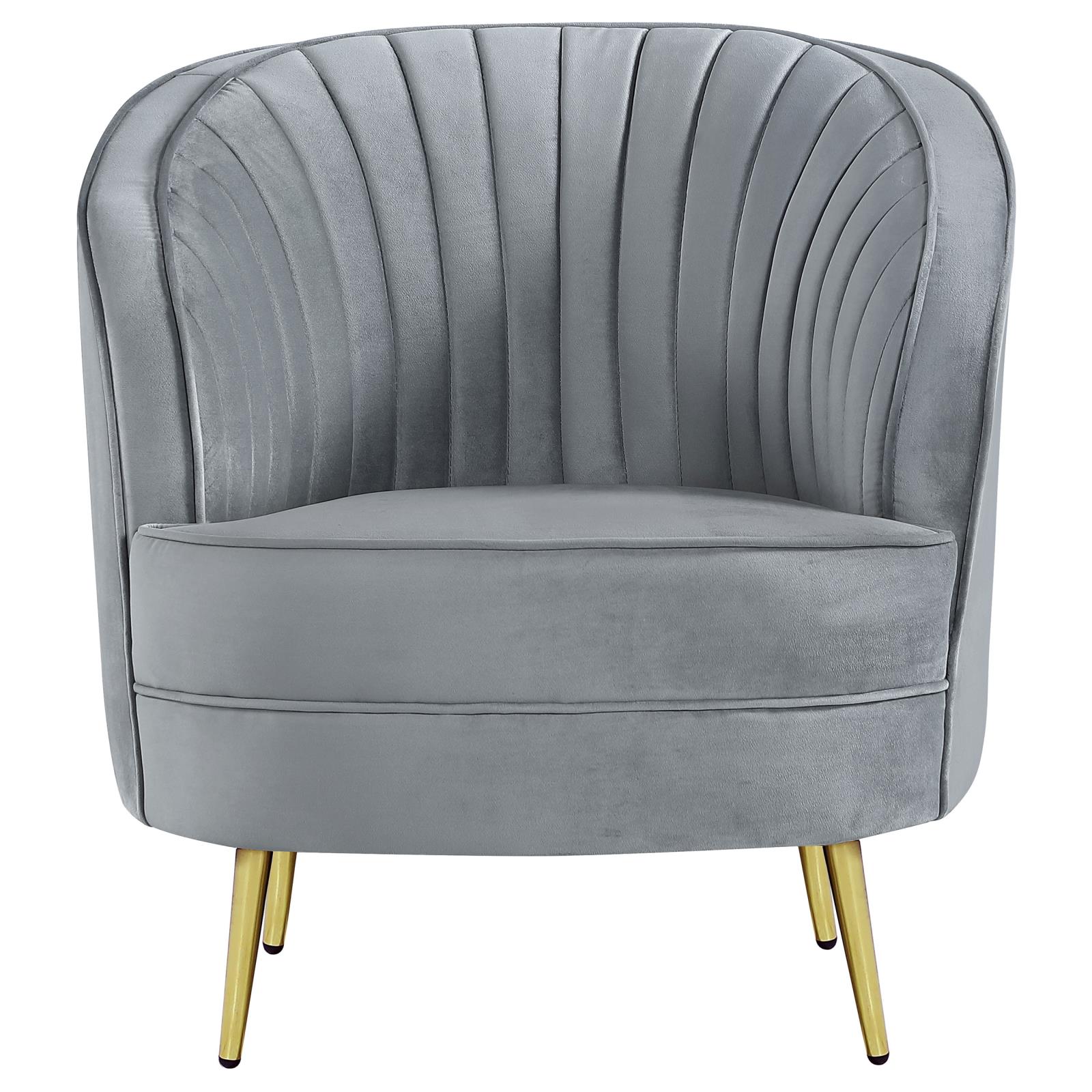 Sophia Upholstered Chair Gray/Gold - 506866 - Bien Home Furniture & Electronics