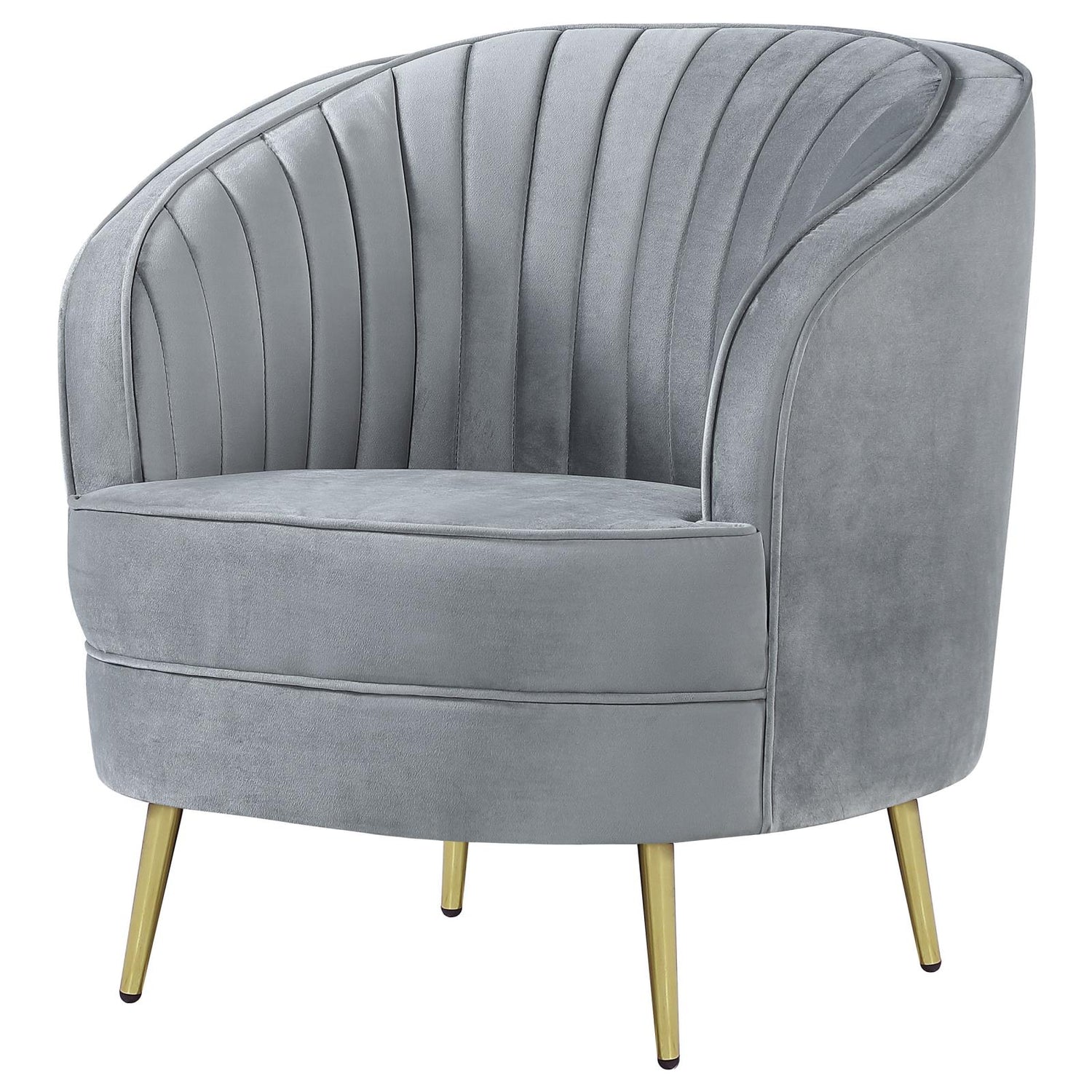 Sophia Upholstered Chair Gray/Gold - 506866 - Bien Home Furniture & Electronics