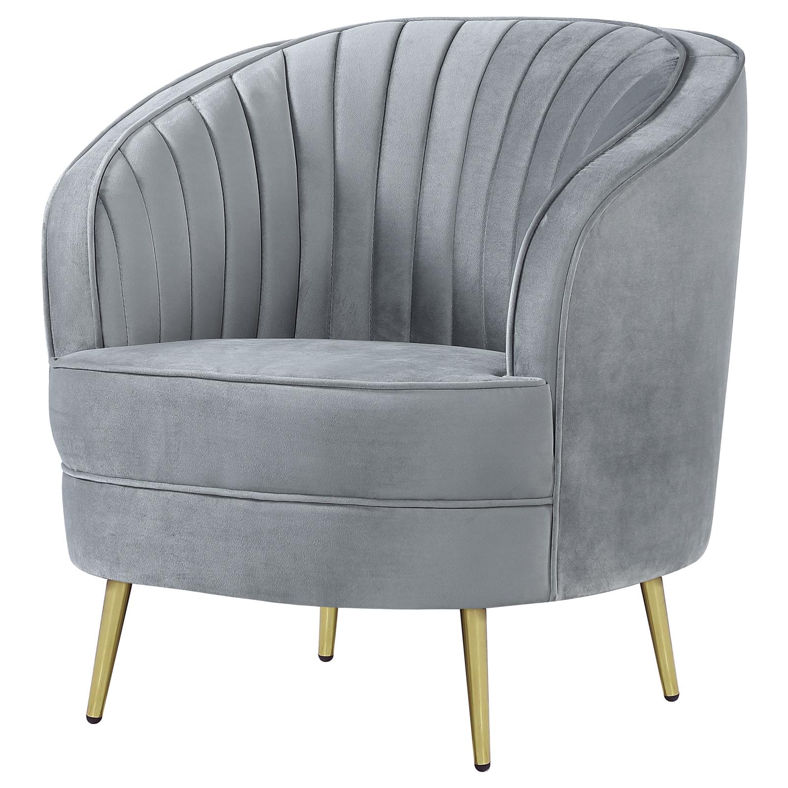 Sophia Upholstered Chair Gray/Gold - 506866 - Bien Home Furniture & Electronics