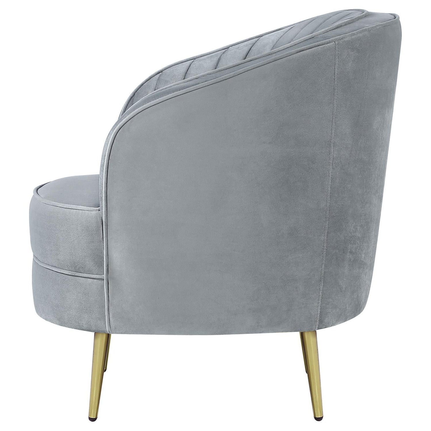 Sophia Upholstered Chair Gray/Gold - 506866 - Bien Home Furniture & Electronics