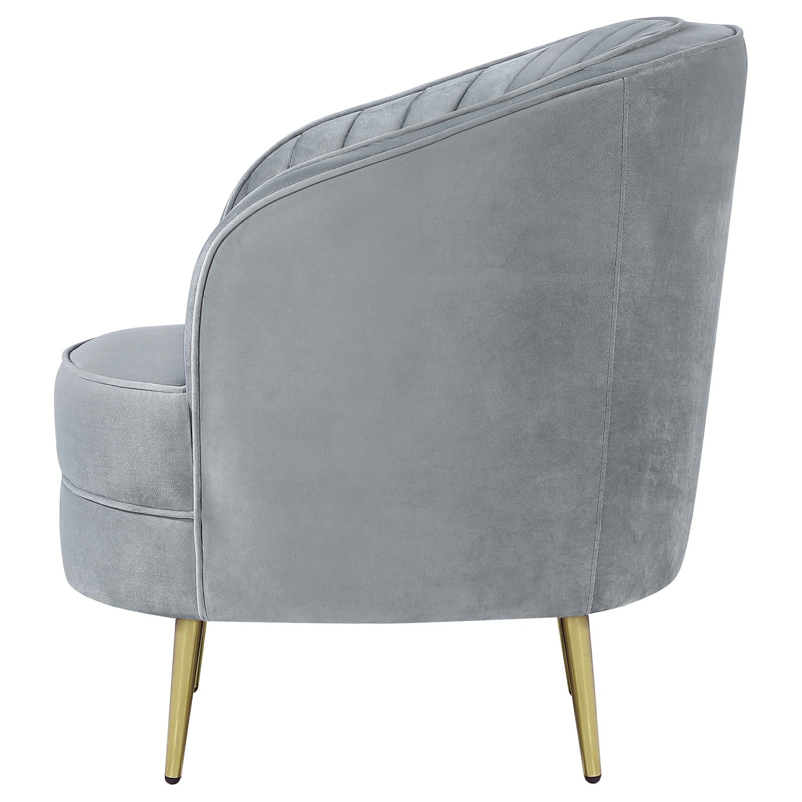 Sophia Upholstered Chair Gray/Gold - 506866 - Bien Home Furniture & Electronics