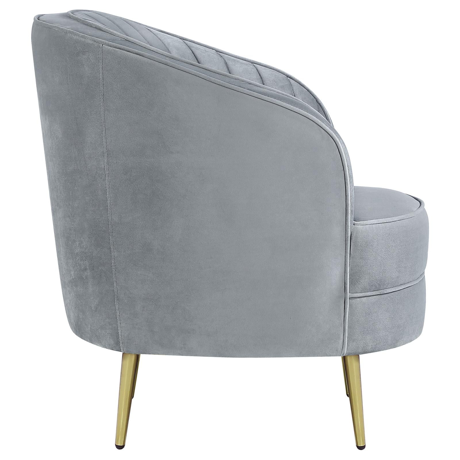 Sophia Upholstered Chair Gray/Gold - 506866 - Bien Home Furniture & Electronics