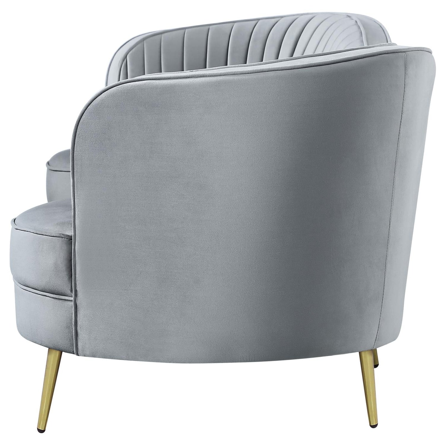 Sophia Upholstered Sofa with Camel Back Gray/Gold - 506864 - Bien Home Furniture & Electronics