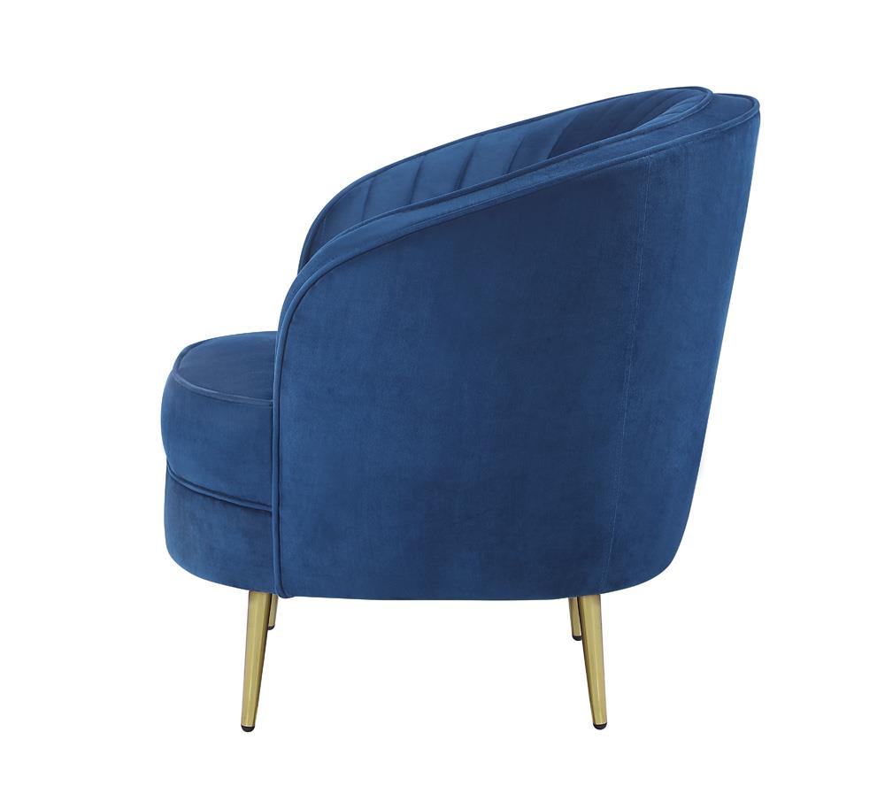 Sophia Upholstered Vertical Channel Tufted Chair Blue - 506863 - Bien Home Furniture & Electronics