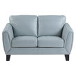 Spivey Aqua Leather Loveseat - 9460AQ-2 - Bien Home Furniture & Electronics