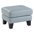 Spivey Aqua Leather Ottoman - 9460AQ-4 - Bien Home Furniture & Electronics