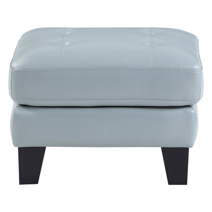 Spivey Aqua Leather Ottoman - 9460AQ-4 - Bien Home Furniture &amp; Electronics