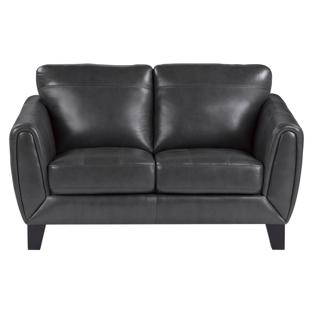 Spivey Dark Gray Leather Loveseat - 9460DG-2 - Bien Home Furniture &amp; Electronics