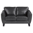 Spivey Dark Gray Leather Loveseat - 9460DG-2 - Bien Home Furniture & Electronics