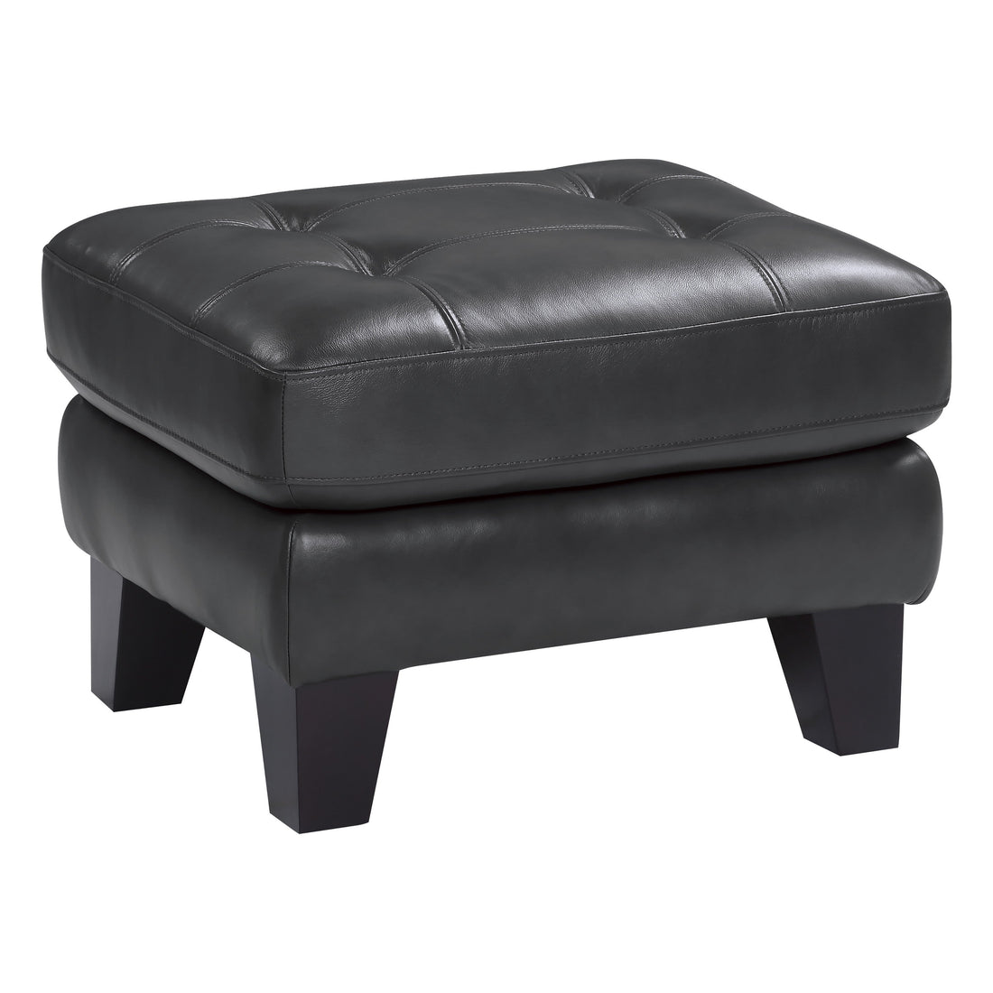 Spivey Dark Gray Leather Ottoman - 9460DG-4 - Bien Home Furniture &amp; Electronics