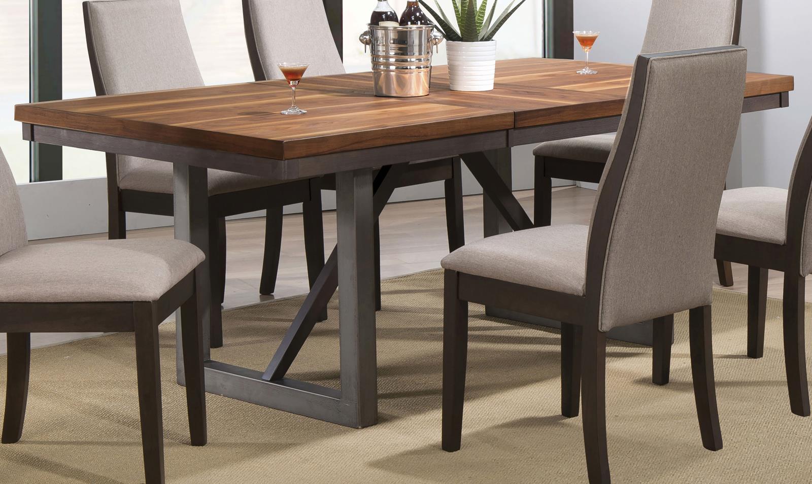 Spring Creek Natural Walnut Dining Table with Extension Leaf - 106581 - Bien Home Furniture & Electronics