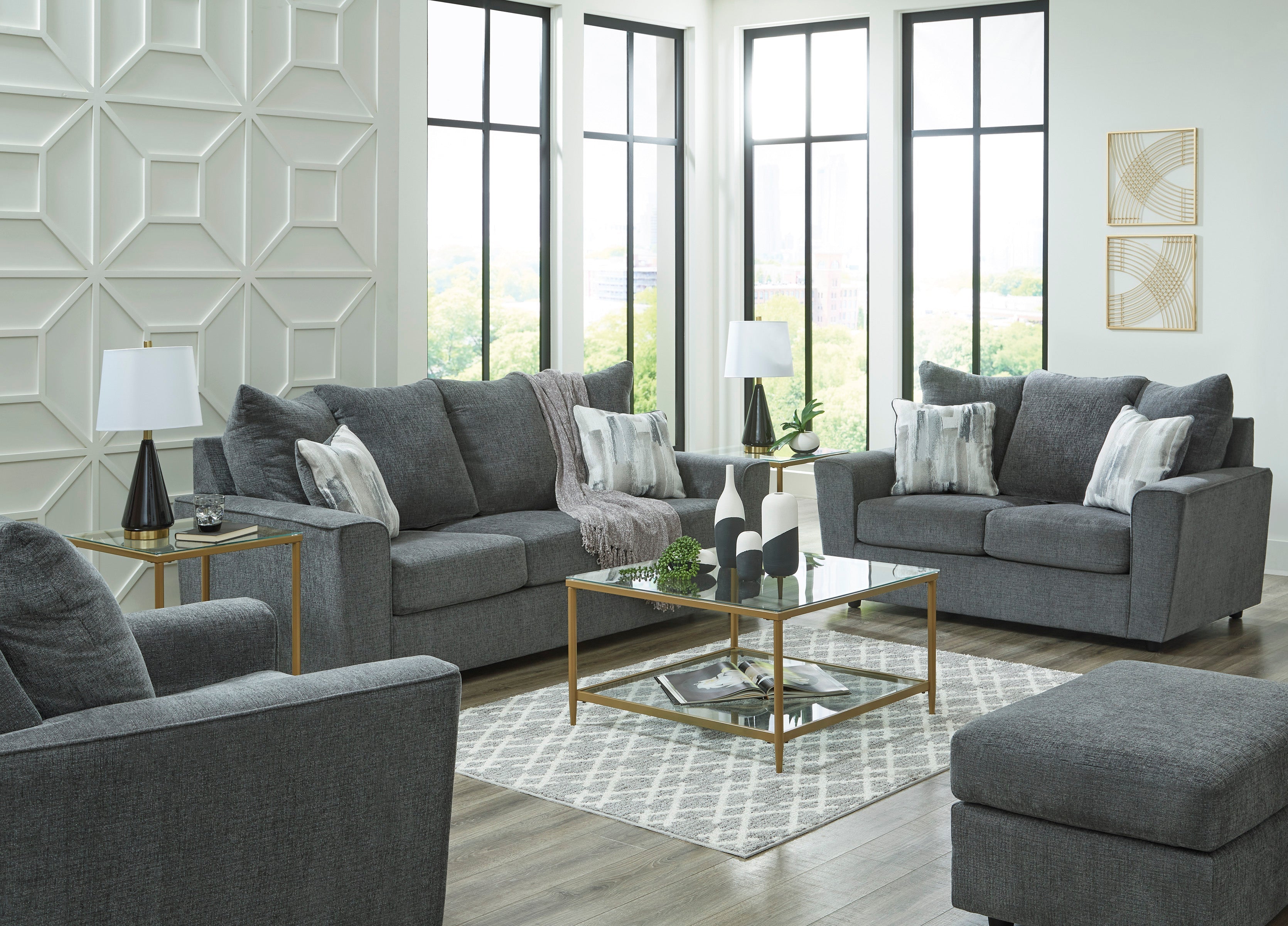 Stairatt Gravel Living Room Set - SET | 2850238 | 2850235 - Bien Home Furniture & Electronics