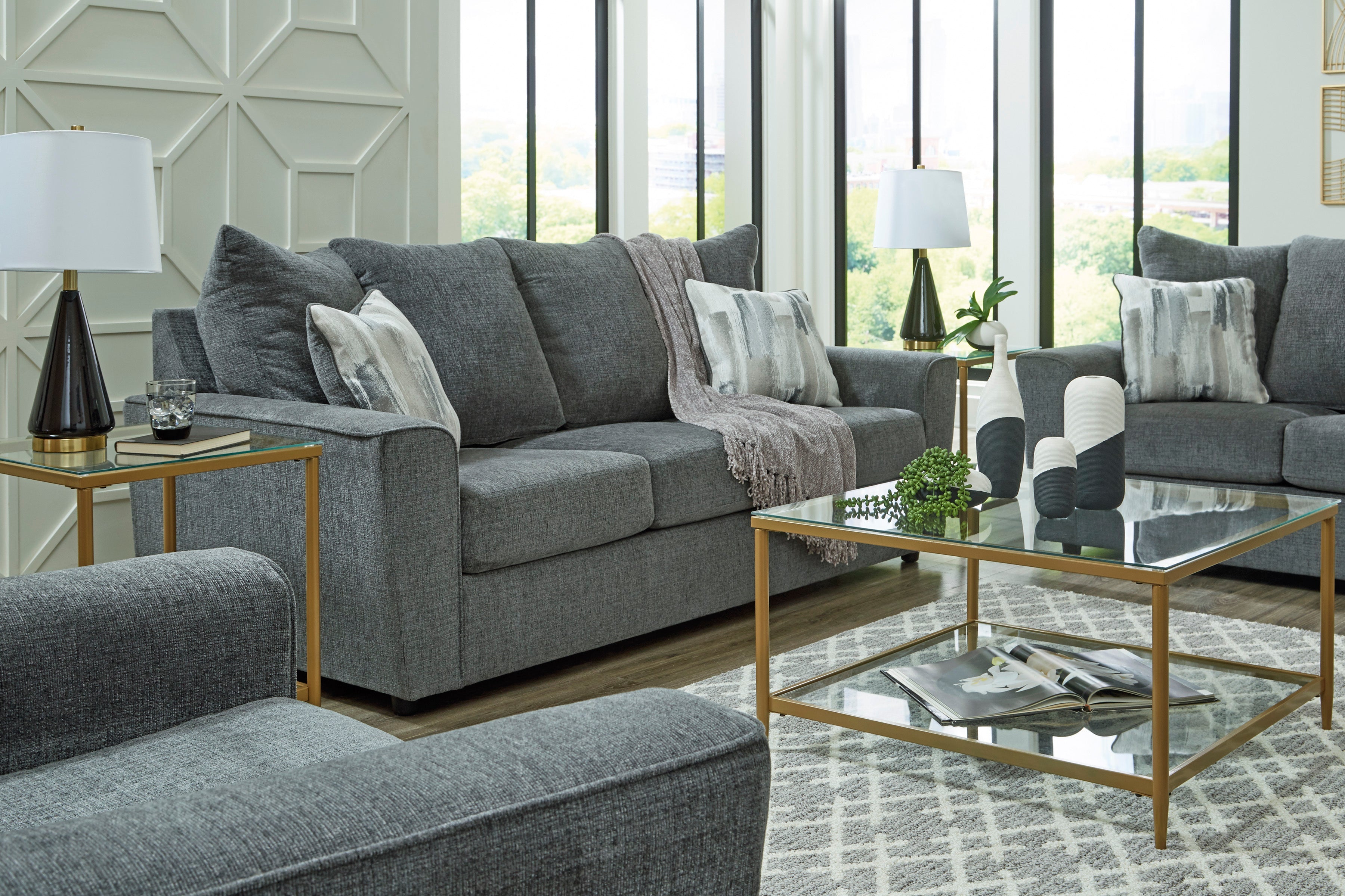 Stairatt Gravel Living Room Set - SET | 2850238 | 2850235 - Bien Home Furniture & Electronics