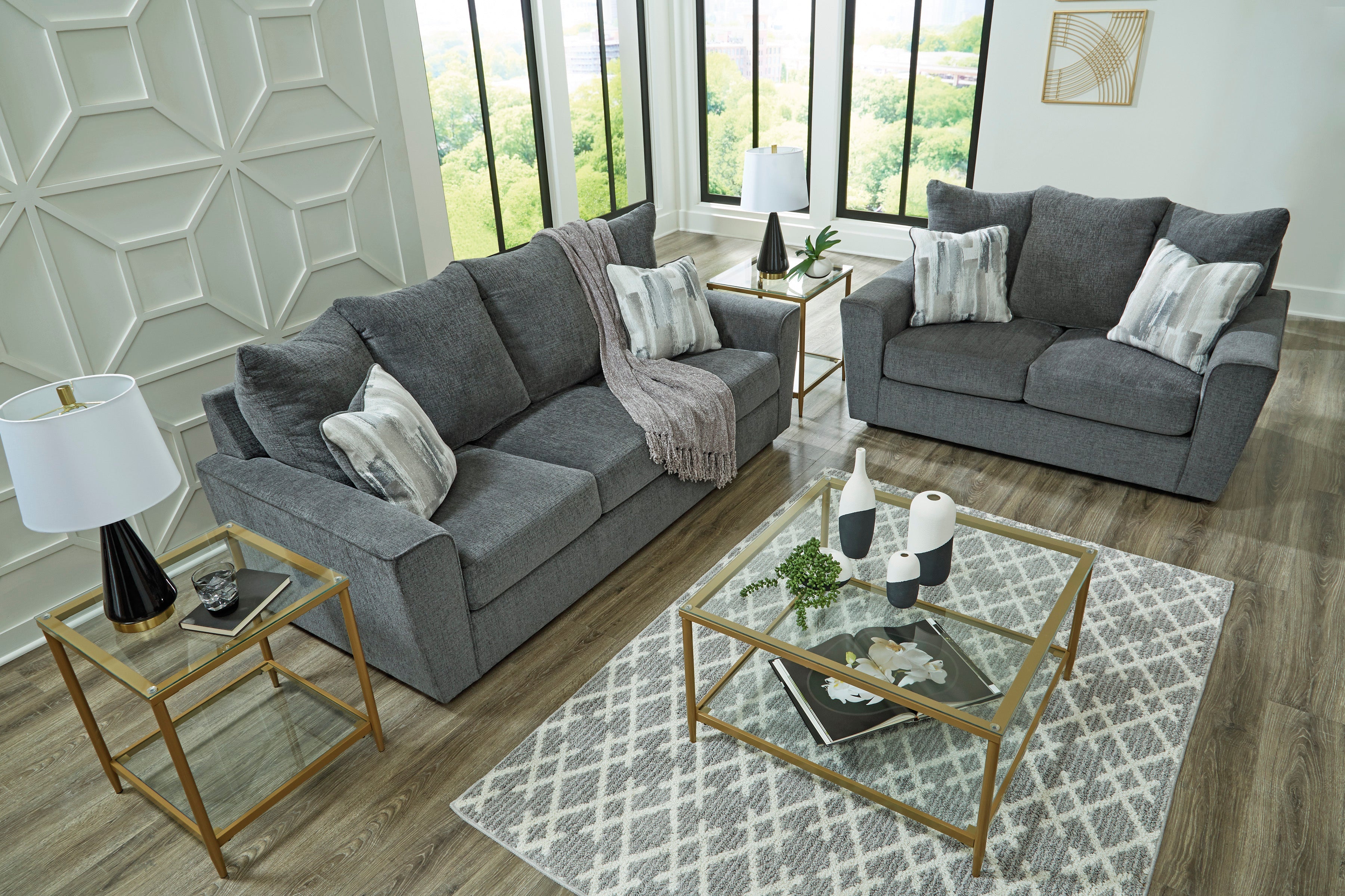 Stairatt Gravel Living Room Set - SET | 2850238 | 2850235 - Bien Home Furniture & Electronics