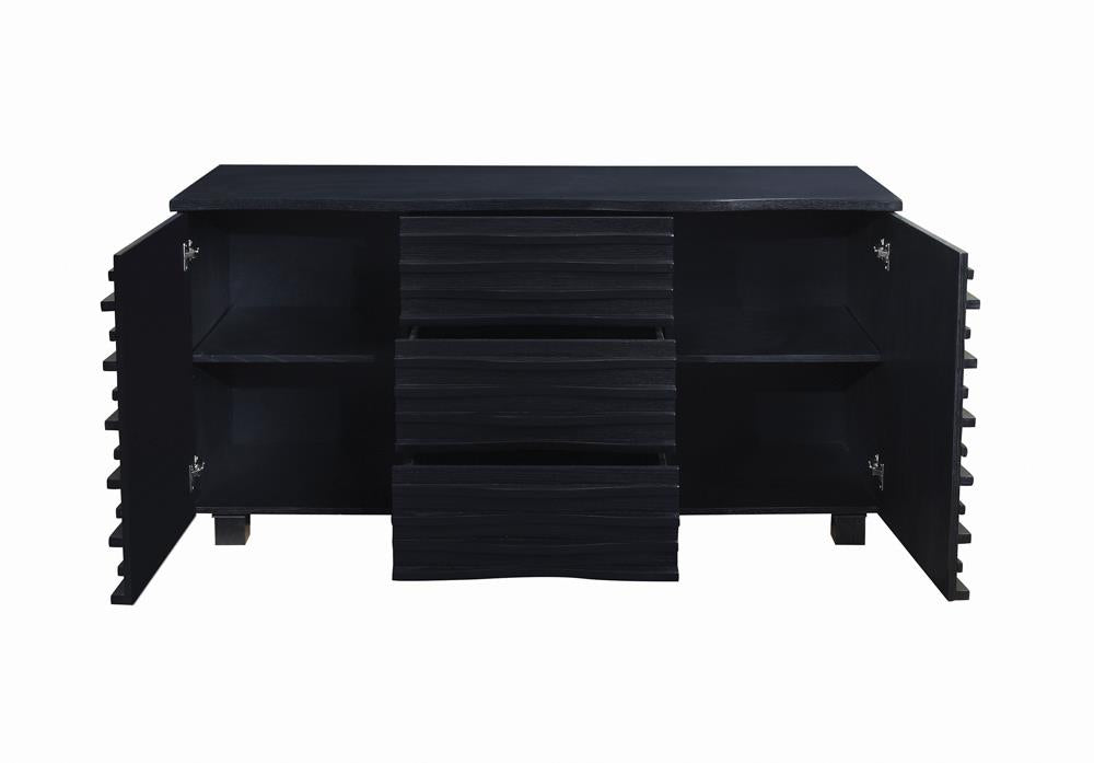 Stanton 3-Drawer Rectangular Server Black - 102065 - Bien Home Furniture & Electronics