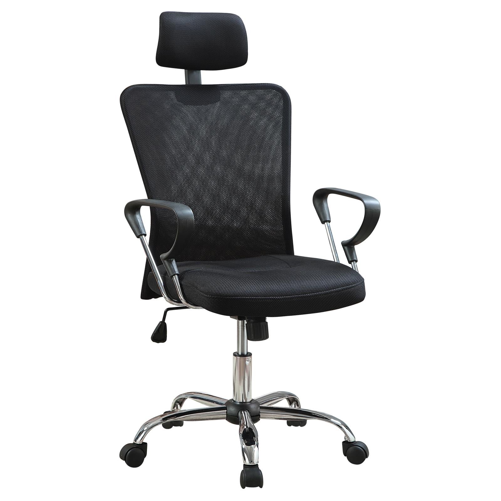 Stark Black/Chrome Mesh Back Office Chair - 800206 - Bien Home Furniture & Electronics