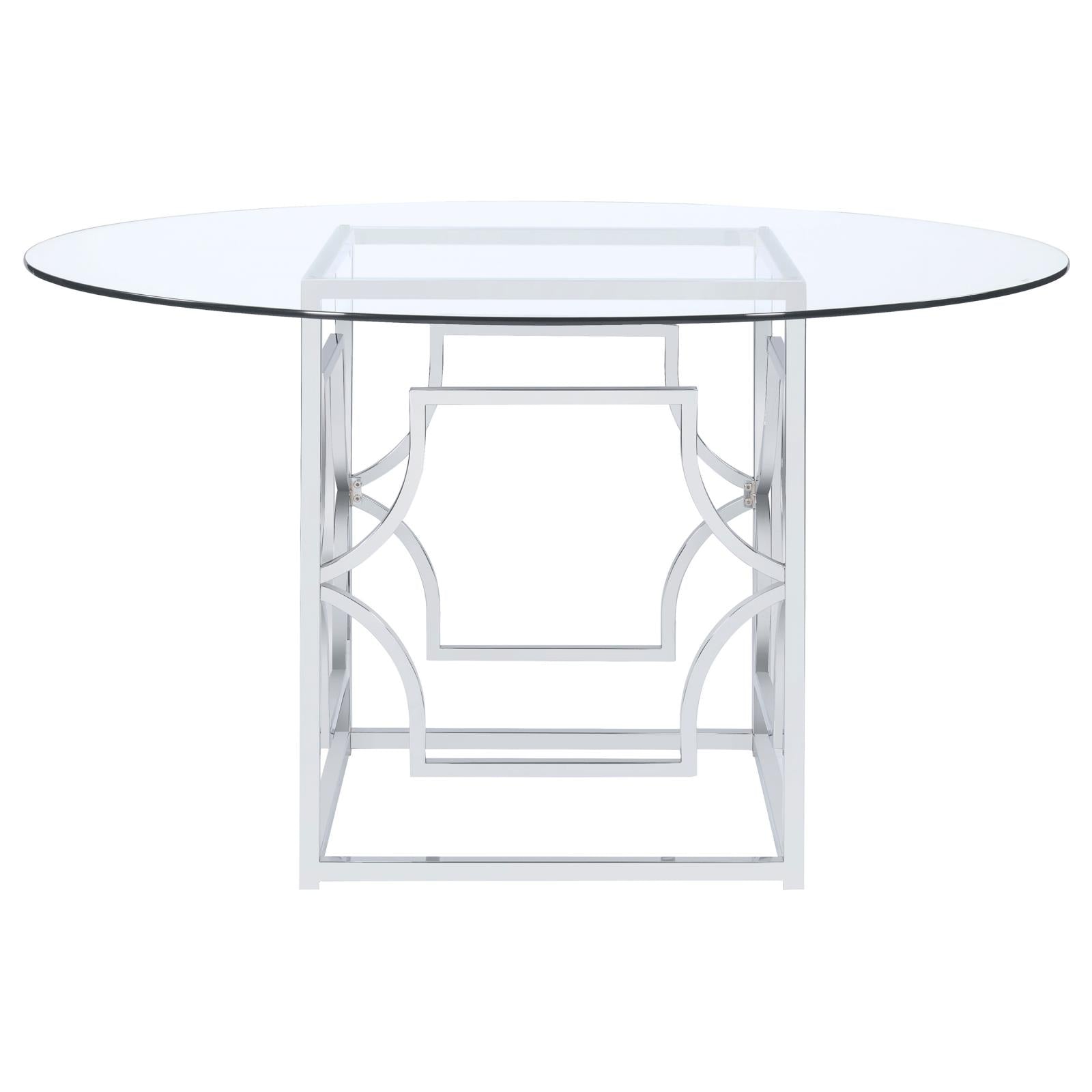 Starlight Round Glass Top Dining Table Clear and Chrome - 192561BG - Bien Home Furniture &amp; Electronics