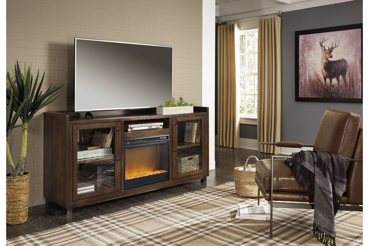 Starmore Brown 70" TV Stand with Electric Fireplace - SET | W100-02 | W633-68 - Bien Home Furniture & Electronics