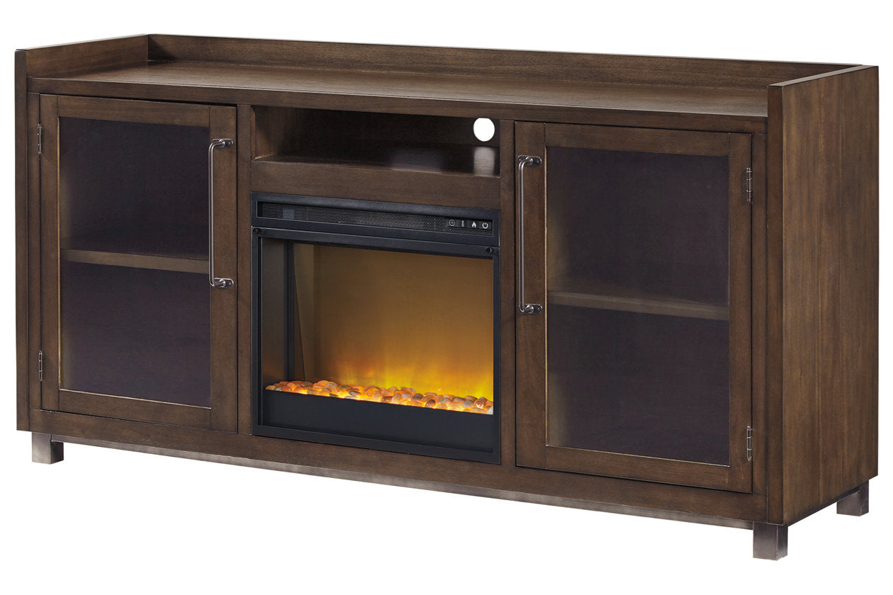 Starmore Brown 70" TV Stand with Electric Fireplace - SET | W100-02 | W633-68 - Bien Home Furniture & Electronics