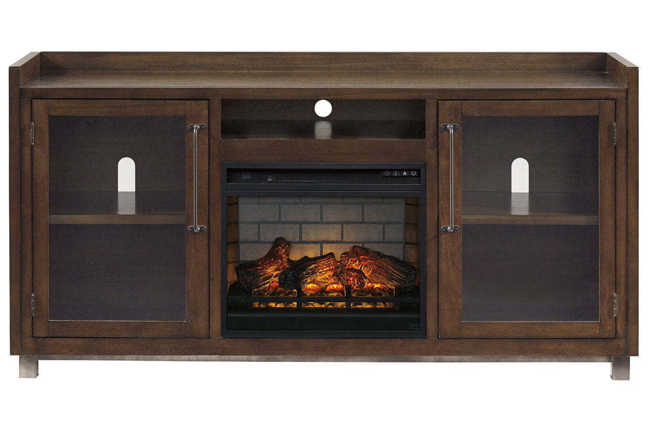 Starmore Brown 70" TV Stand with Electric Fireplace - SET | W100-101 | W633-68 - Bien Home Furniture & Electronics