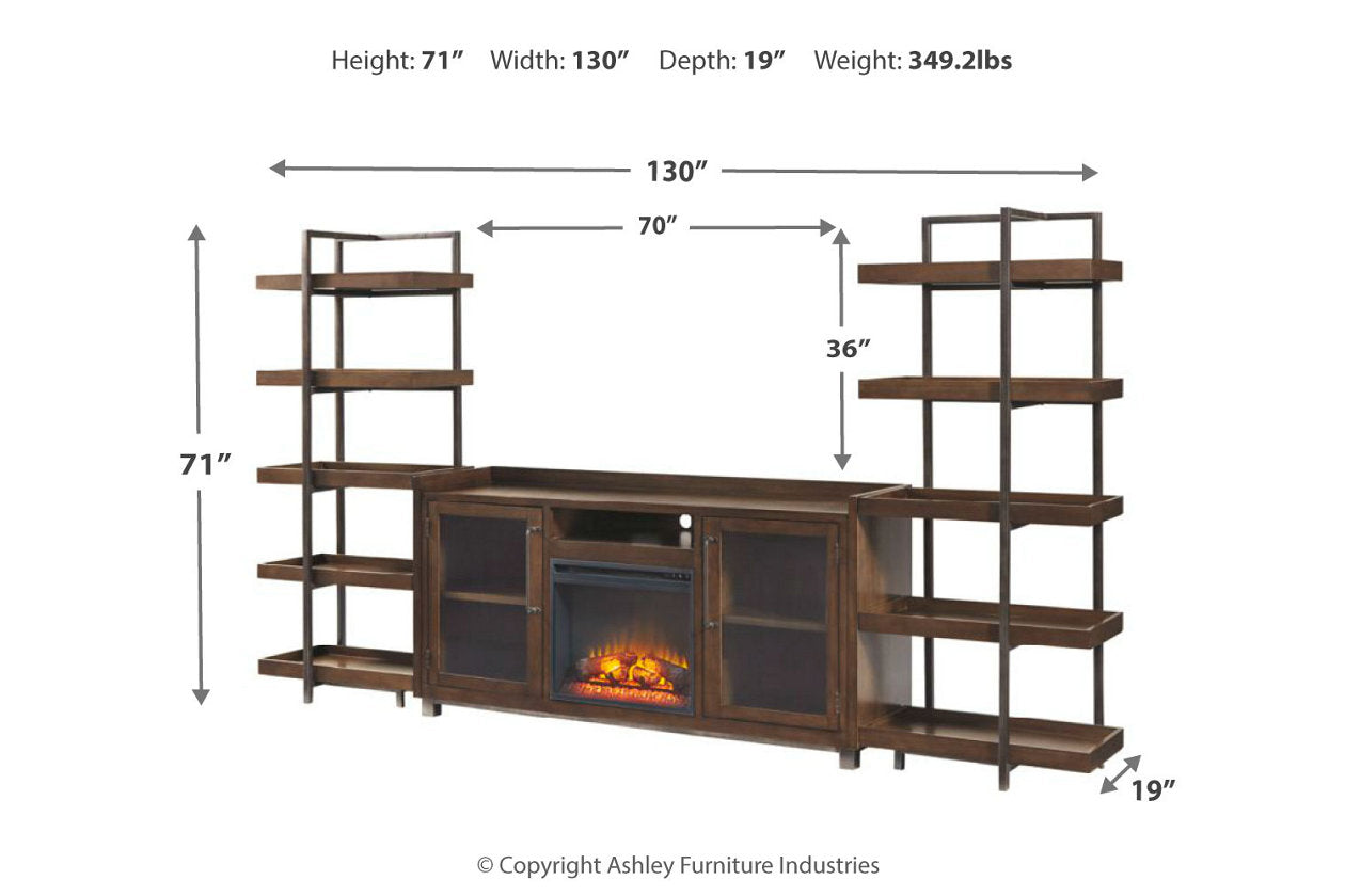 Starmore Brown/Gunmetal 3-Piece Entertainment Center - SET | W633-34(2) | W633-68 - Bien Home Furniture & Electronics