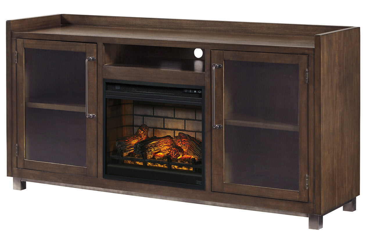 Starmore Brown/Gunmetal 3-Piece Wall Unit with Electric Fireplace - SET | W100-101 | W633-34(2) | W633-68 - Bien Home Furniture & Electronics