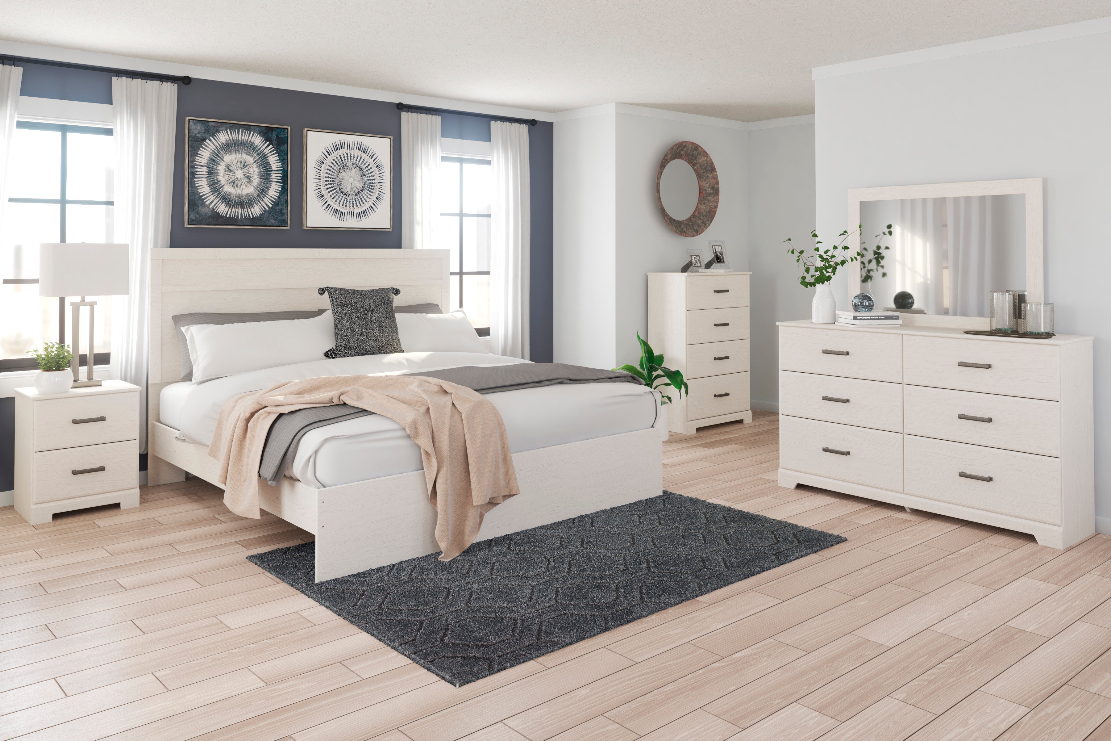 Stelsie White Panel Bedroom Set - SET | B2588-71 | B2588-96 | B2588-92 | B2588-44 - Bien Home Furniture &amp; Electronics