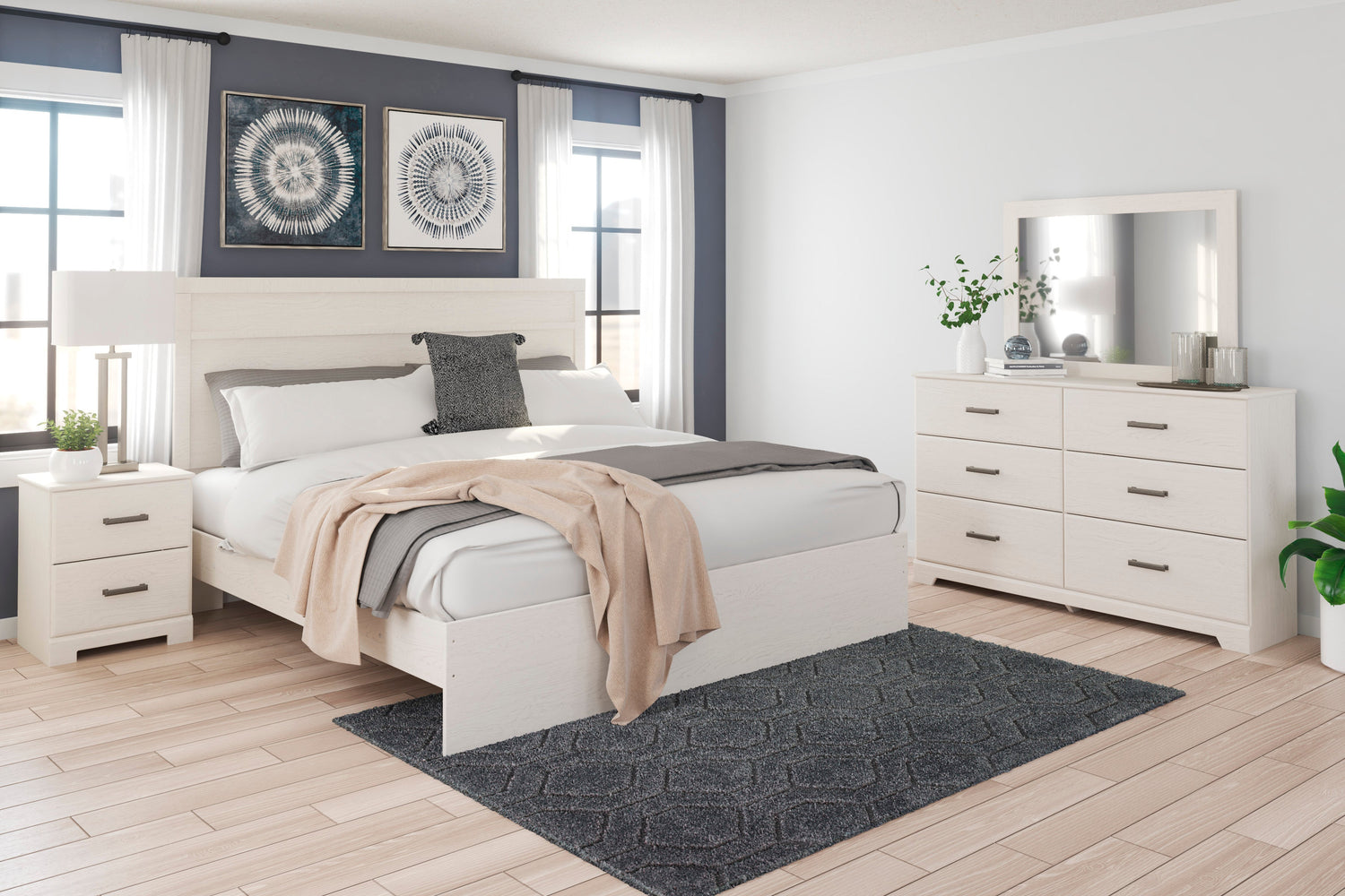 Stelsie White Panel Bedroom Set - SET | B2588-71 | B2588-96 | B2588-92 | B2588-44 - Bien Home Furniture &amp; Electronics