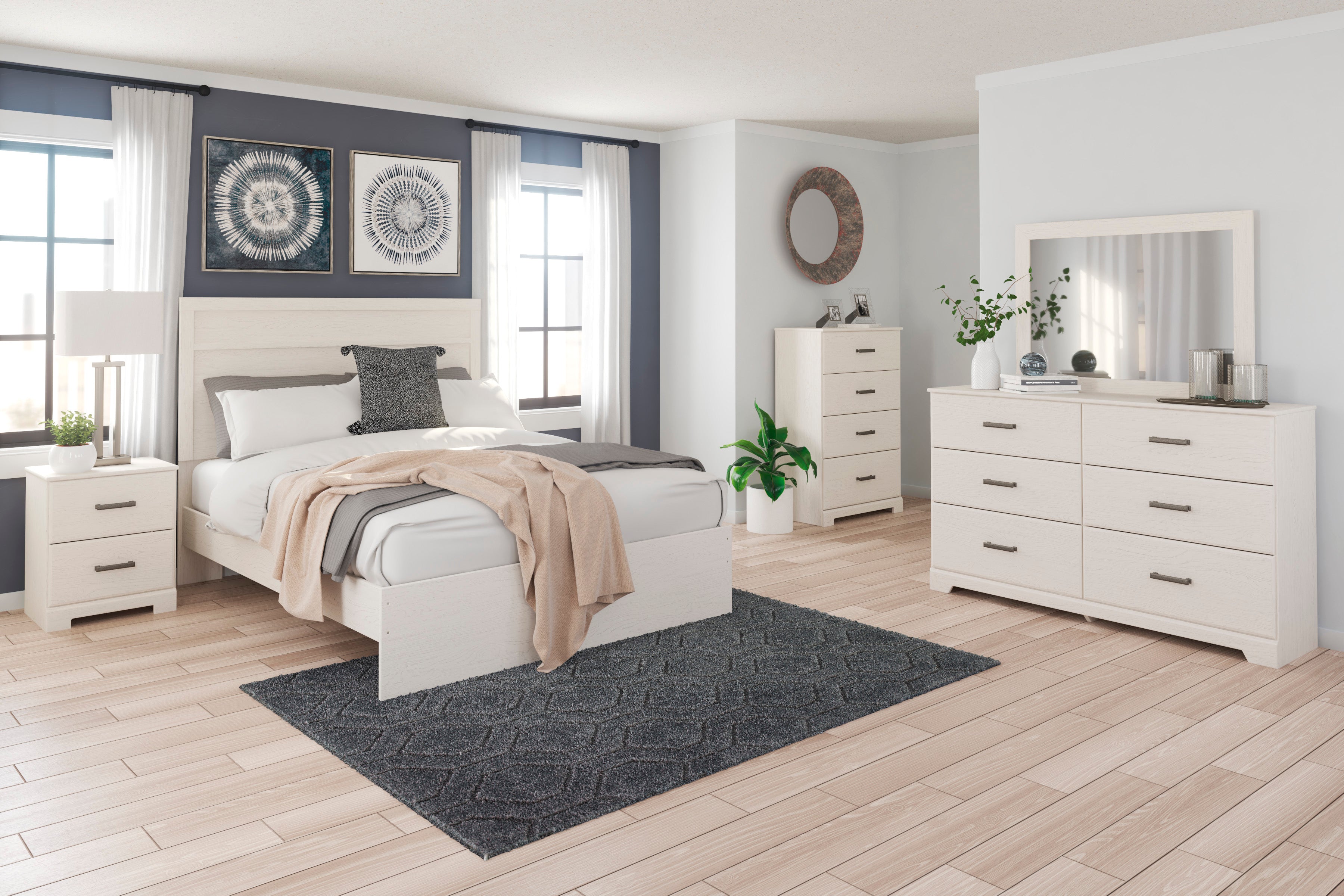 Stelsie White Panel Bedroom Set - SET | B2588-71 | B2588-96 | B2588-92 | B2588-44 - Bien Home Furniture &amp; Electronics